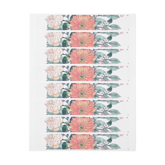 Elegant Roze Bloemen Waterverf Bloemen (Vel)