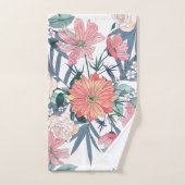 Elegant Roze Bloemen Waterverf Bloemen Bad Handdoek (Handdoek)