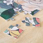 Elegant Roze Bloemen Waterverf Bloemen Legpuzzel (Zijkant)