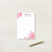 Elegant roze bloemen Waterverf bloemen Post-it® Notes (Op bureau)