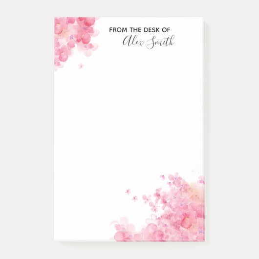 Elegant roze bloemen Waterverf bloemen Post-it® Notes (Voorkant)