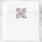 Elegant Roze Bloemen Waterverf Bloemen Vierkante Sticker (Tas)