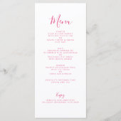 Elegant Roze Bloemen Waterverf Bruiloft Menu Kaart (Voorkant)