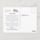 Elegant roze bloemen Waterverf Dank u wel Briefkaart (Achterkant)