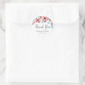 Elegant roze bloemen Waterverf Dank u wel Ronde Sticker (Tas)