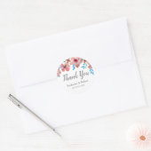 Elegant roze bloemen Waterverf Dank u wel Ronde Sticker (Envelop)