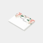 Elegant roze bloemen Waterverf Floral personaliser Post-it® Notes (Schuin)