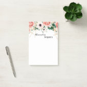Elegant roze bloemen Waterverf Floral personaliser Post-it® Notes (Kantoor)