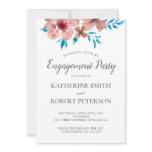 Elegant roze bloemen Waterverf Weddenschap Verlovi