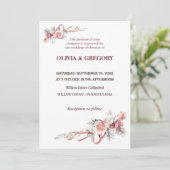 Elegant roze bloemen Weddenschap Kaart (Staand voorkant)