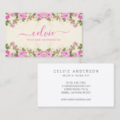 Elegant roze bloemenbloesems Visitekaartje (Voorkant / Achterkant)