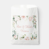 Elegant roze bloemenbruiloft Vrijgezellenfeest Bedankzakje (Voorkant)