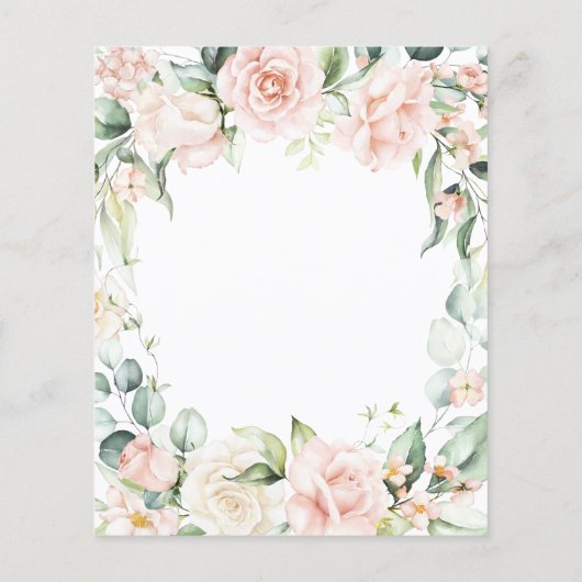 Elegant roze bloemenbudget Baby shower Uitnodiging (Achterkant)