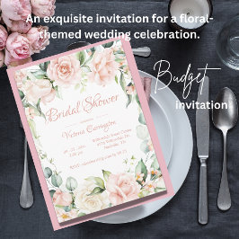 Elegant roze bloemenbudget bruiloft Vrijgezellenfe