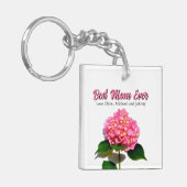 Elegant roze bloemencadeau voor moeder sleutelhanger (Voorkant Links)