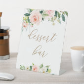 Elegant Roze Bloemendessertbar Bord Reclamebord Met Voetstuk (Insitu)