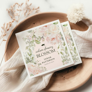 Elegant Roze Bloemengraduatiefeest Servet
