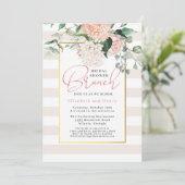 Elegant roze bloemenkopjes Vrijgezellenfeest brunc Kaart (Staand voorkant)