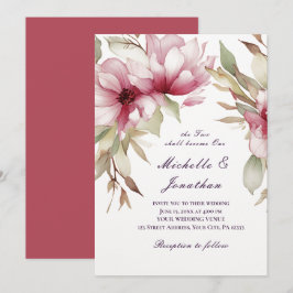 Elegant roze bloemenkorf twee zal één Bijbel worde Kaart