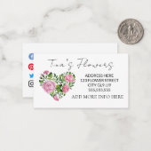 Elegant roze bloemenontwerp Bedankt Notitiekaartje (Voorkant / Achterkant in situ)