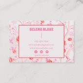 Elegant roze bloemenpatroon | Modern en trendy Visitekaartje (Achterkant)