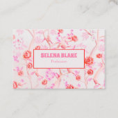 Elegant roze bloemenpatroon | Modern en trendy Visitekaartje (Voorkant)