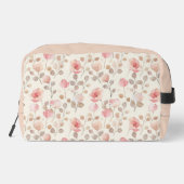 Elegant roze bloemenpatroon toilettasje (Achterkant)