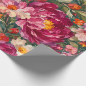 Elegant roze bloementuin inpakpapier (Hoek)