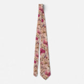 Elegant roze bloementuinpatroon stropdas (Achterkant)