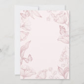 Elegant roze bloemetje wordt mijn bruidsmeisje kaart (Achterkant)