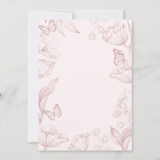 Elegant roze bloemetje wordt mijn bruidsmeisje kaart (Achterkant)