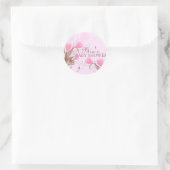 Elegant roze bloemig Baby shower Sticker (Tas)