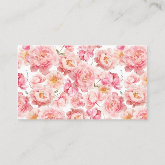 Elegant roze bloemig groen neem een recept mee informatiekaartje (Achterkant)