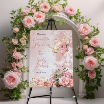 Elegant roze bloemig high tea meisje Baby shower