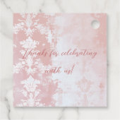 Elegant roze bloemig high tea meisje Baby shower Bedankjes Labels (Achterkant)