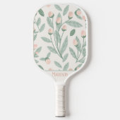 Elegant roze bloemig pickleball paddle (Voorkant)