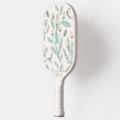 Elegant roze bloemig pickleball paddle (Links)