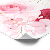 Elegant roze bloemig Vrijgezellenfeest welkom Poster (Hoek)