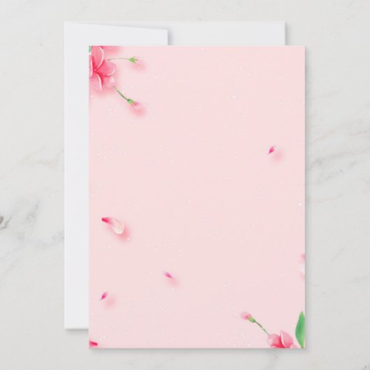 Elegant roze bloemig zoet zestien verjaardagsfeest kaart (Achterkant)