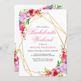 Elegant Roze Bloemige Bachelorette-weekend Itinera Kaart
