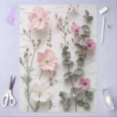 Elegant Roze Bloemige Botanische Tissuepapier (Craft)