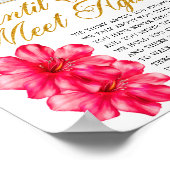 Elegant Roze Bloemige Funeral Herdenkings Gedicht Poster (Hoek)