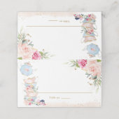 Elegant Roze Bloemige Theetuin Vouwbare Tent Plaatskaartje (Buitenkant ongevouwen)