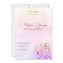 Elegant roze bloemige Waterverf lief zestien feest