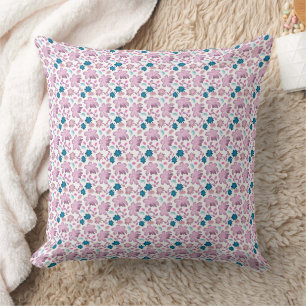 Elegant Roze Bloemmotief Naadloos Patroon Kussen