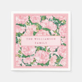 Elegant roze bloemmotief zomer familie servet (Voorkant)