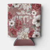 Elegant roze bloempatroon blikjeskoeler (Voorkant)