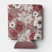 Elegant roze bloempatroon blikjeskoeler (Achterkant)