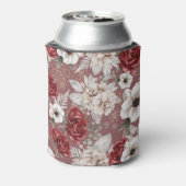 Elegant roze bloempatroon blikjeskoeler (Blikje Achterkant)