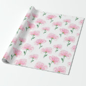 Elegant roze bloempatroon inpakpapier (Uitgerold)